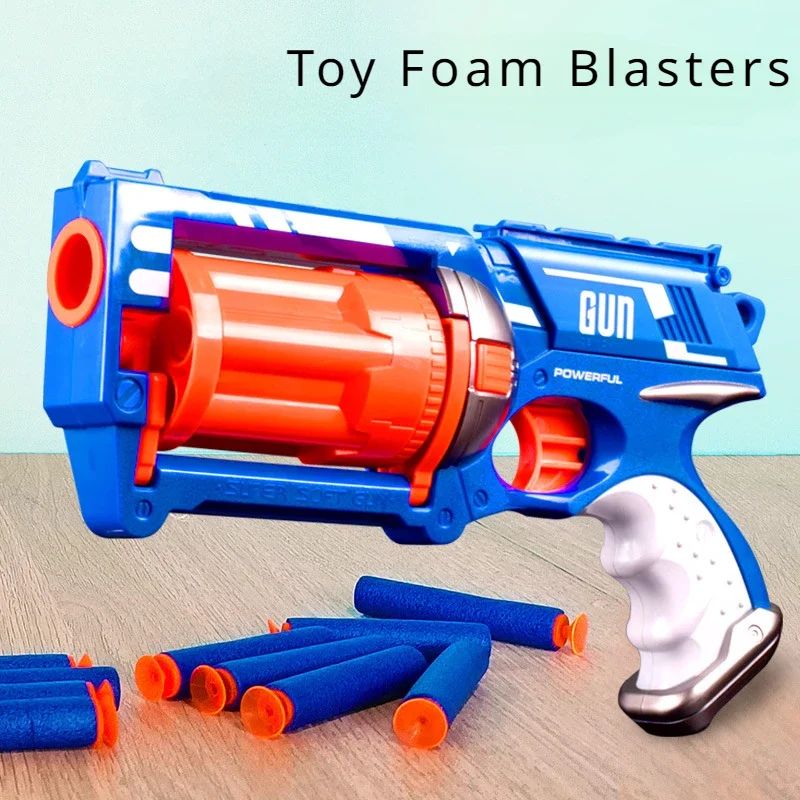 Foam Blasters Gun Kits para crianças Balas macias Brinquedo de plástico Arma de pistola Long Range Dart Blaster Presente de aniversário para crianças