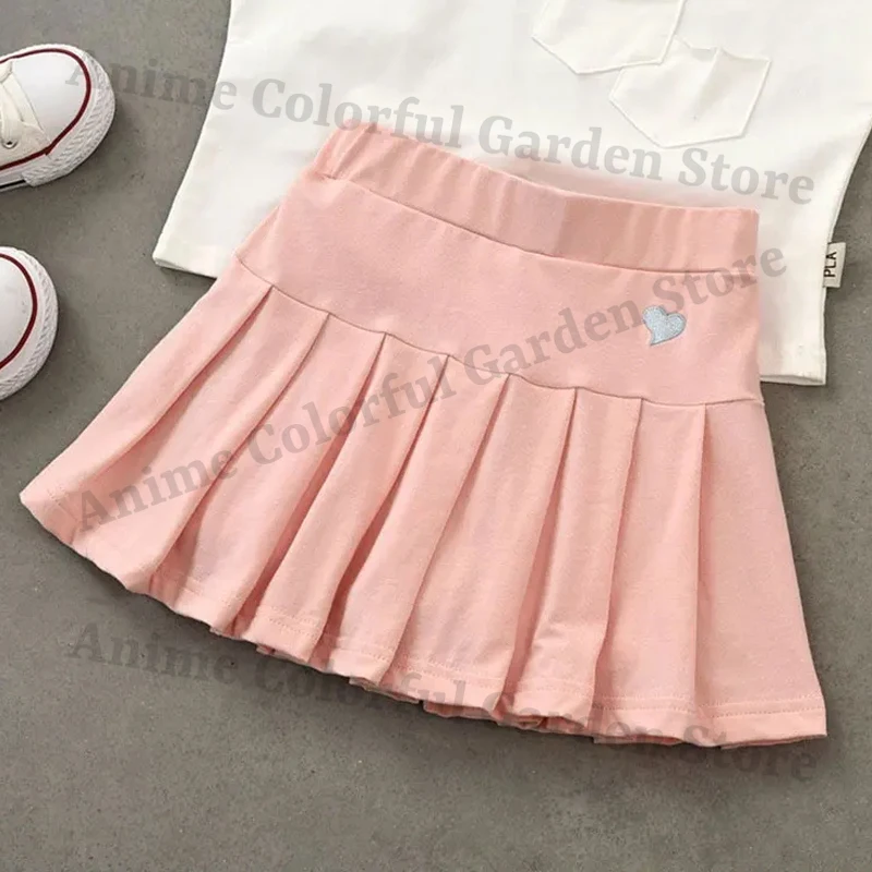2pcs Sonics Love Dress T-shirt Suit for Girls Cartoon Number Printed Skirt Short Sleeved Top Set Kids Summer Sweet Skirts Suits view 5