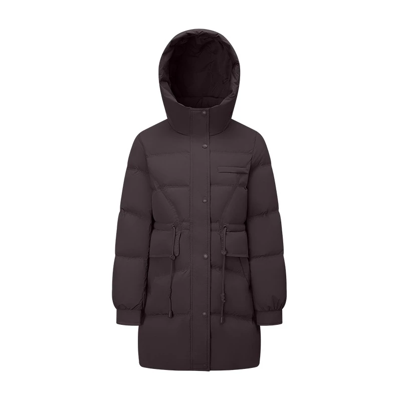 Chericom jaquetas femininas 2025 inverno novo em casacos de comprimento médio com capuz com cordão emagrecimento casacos de inverno feminino y309158y