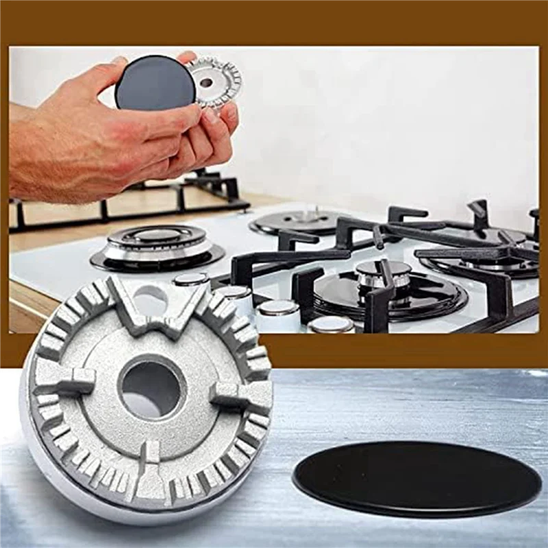 TFTP-8X Universal Burner Crown Flame Cap Oven Cooker Hob Gas For CDA,Flame Burner Cap Crown Fits All Between Sizes Flat