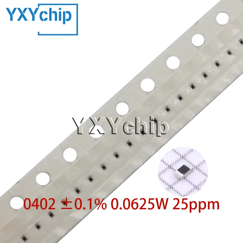

0402 ±0,1% 0,0625 Вт, 25 ppm SMD, высокочиповой точный резистор 4,7R10R100R1K10K100K2,2R22R 110 130 160 180 510 620 820 910 Ом Ом