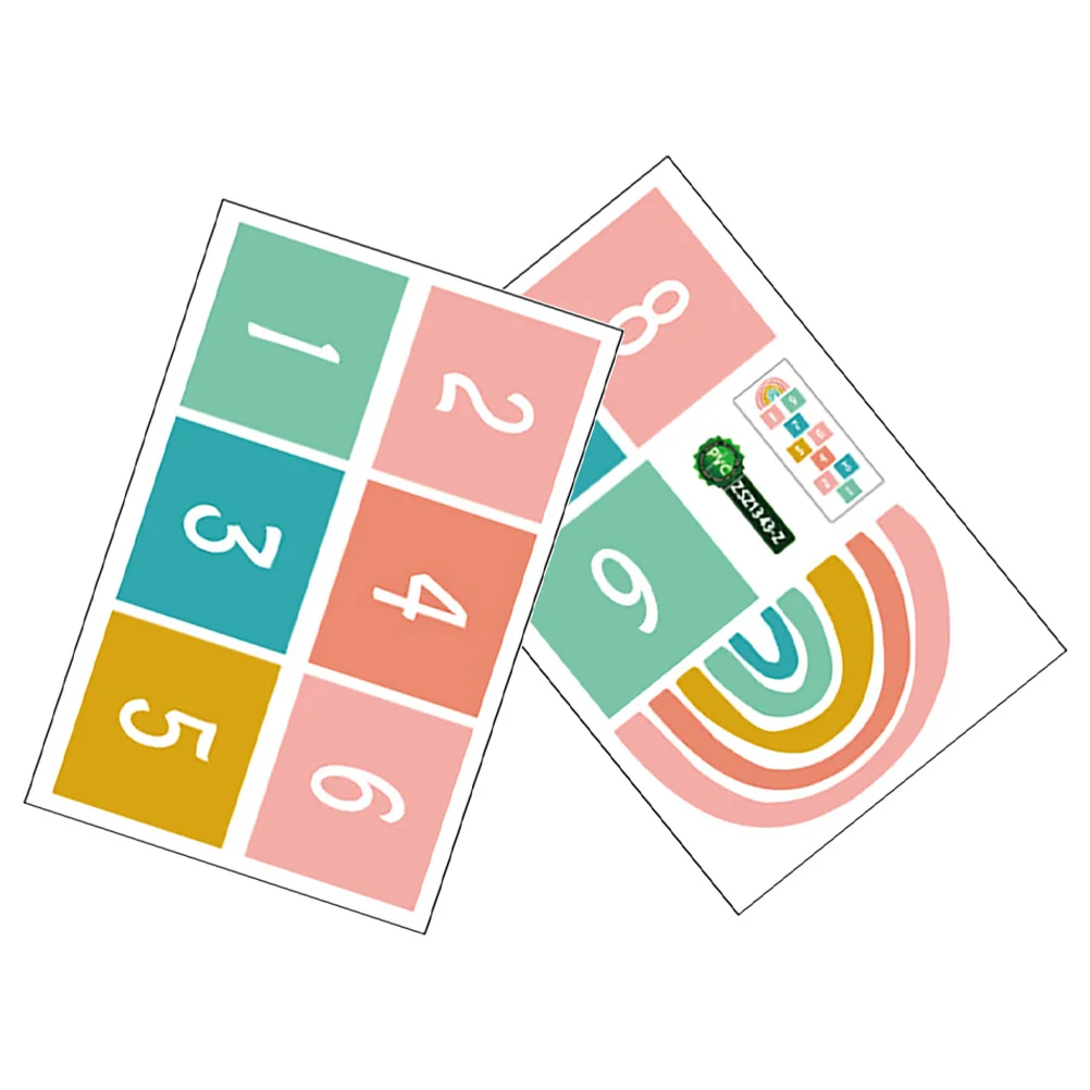 1Set Game Floor Stickers Cartoon Number Design Colorful Kids Play Area Mat Thickened Waterproof PVC Removable Decal for Bedroom