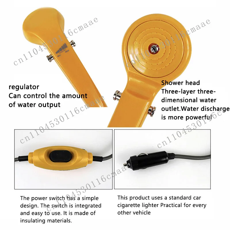 Portable Electric 12V RV Car Shower Pet Bath Washing Set Outdoor Camping Shower Accessory