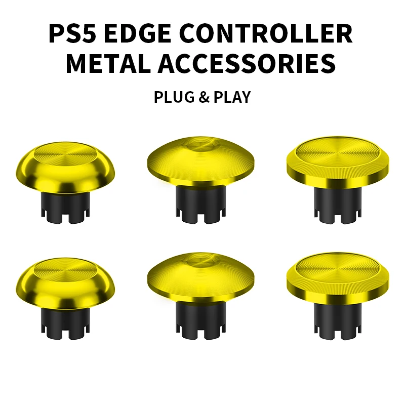 

Metal Thumb Stick Accessory Kit for PS5 Dualsense Edge Controller, Custom Metal Analog Stick Joystick, Controller Not Included