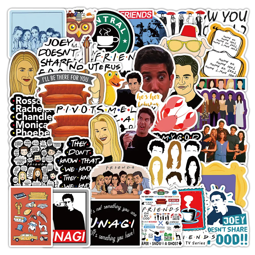 Friends TV Show Decorative Stickers 50 Sheets for Journal Diary Planner DIY Craft Stationery Giajar Sticker Store