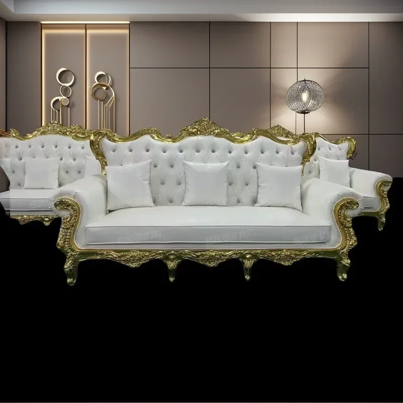 for Wedding King Chair Queen Sofa Foot Bath Solid Wood High Back Sofa Chair Princess Chair High Density Sponge