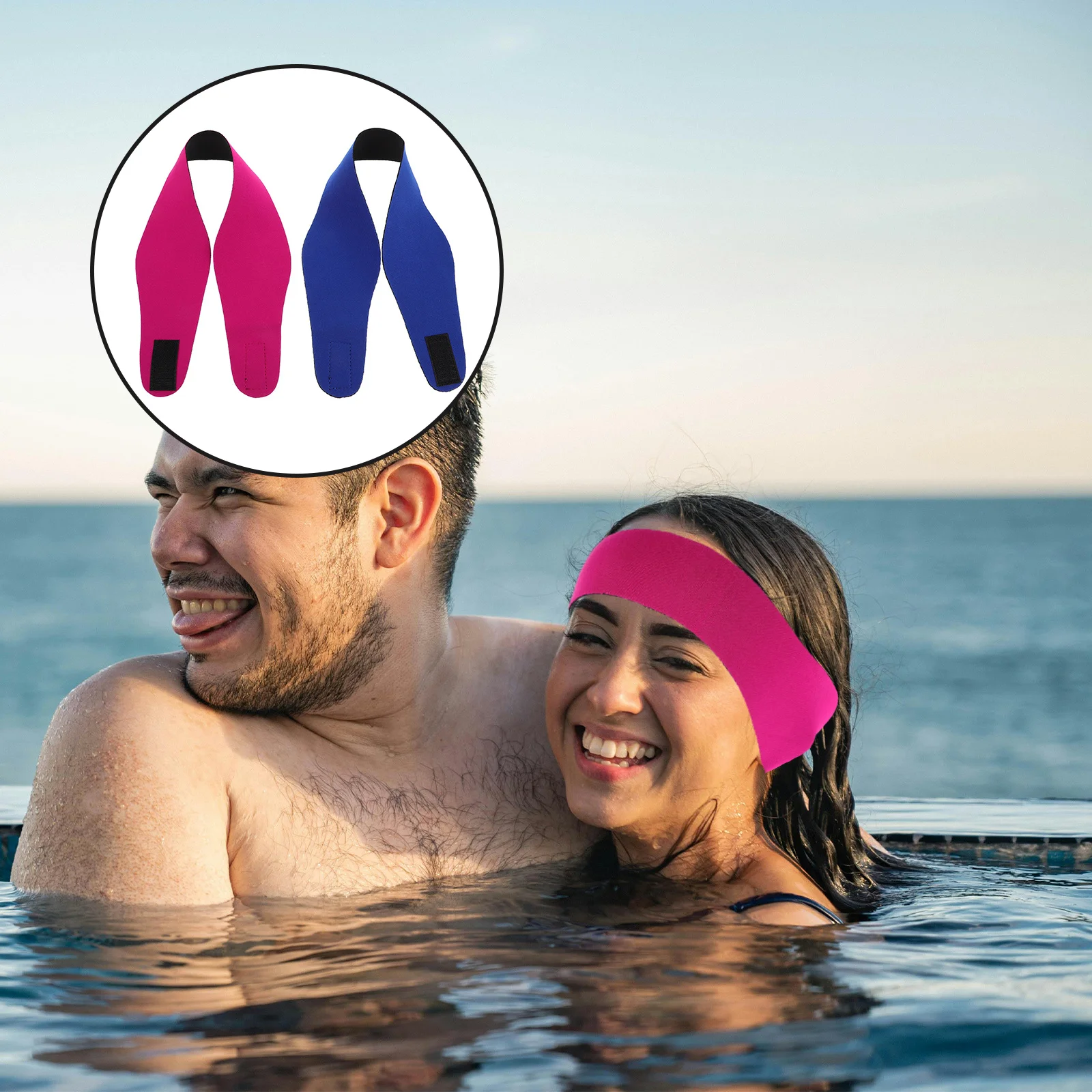 

2Pcs Swim Headband for Women Men Splashproof Ear Protection Band Ideal for Pool Bathing Reusable Comfortable