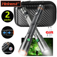 Mini Portable LED Flashlight Built-in Battery Torch With Pen Clip Tail Magnet USB Rechargeable Outdoor Camping Fishing Lantern