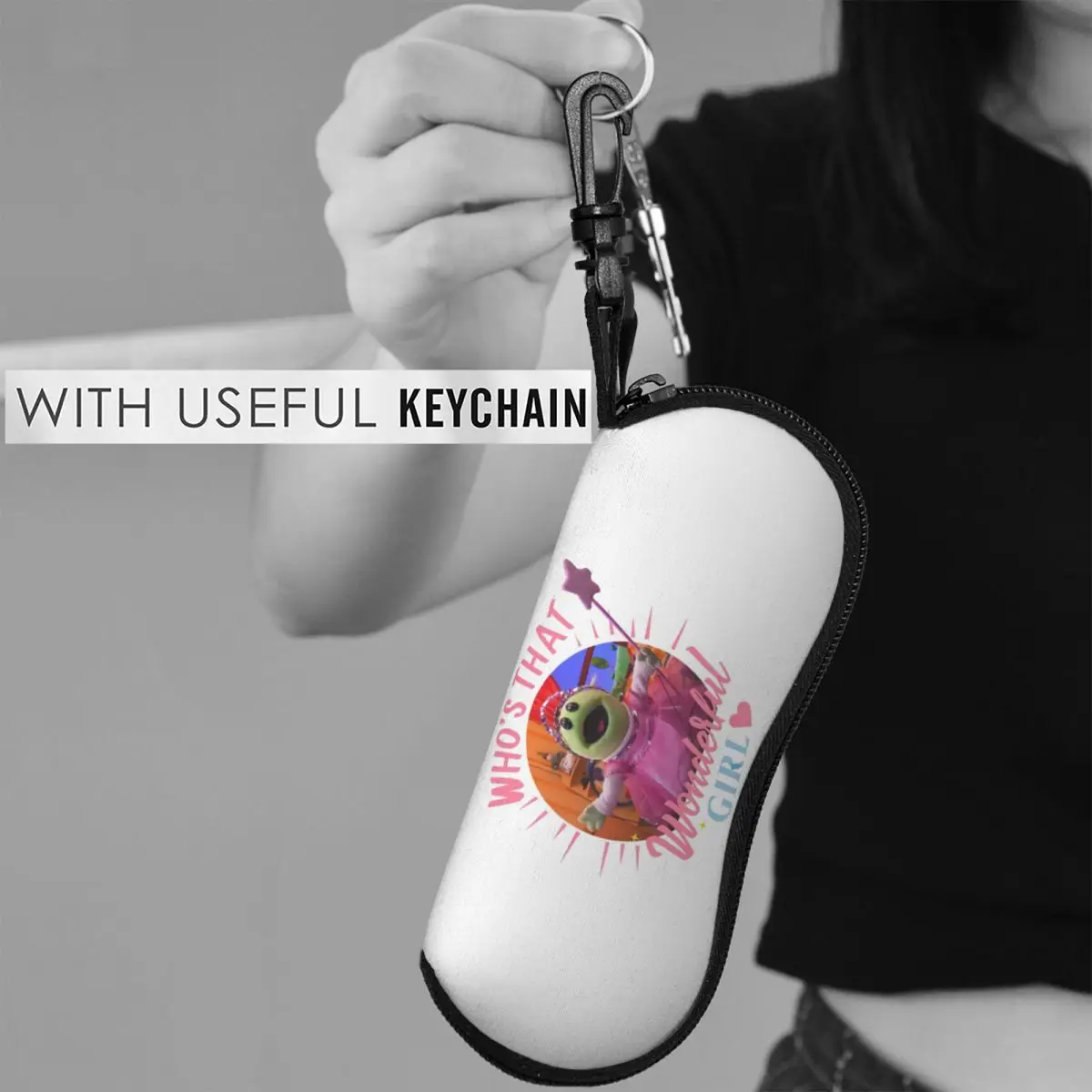 Nanalan 그녀는 어떤 멋진 소녀인가 쉘 안경 케이스 보호대 선글라스 상자 여성 남성 소프트 안경 가방 파우치