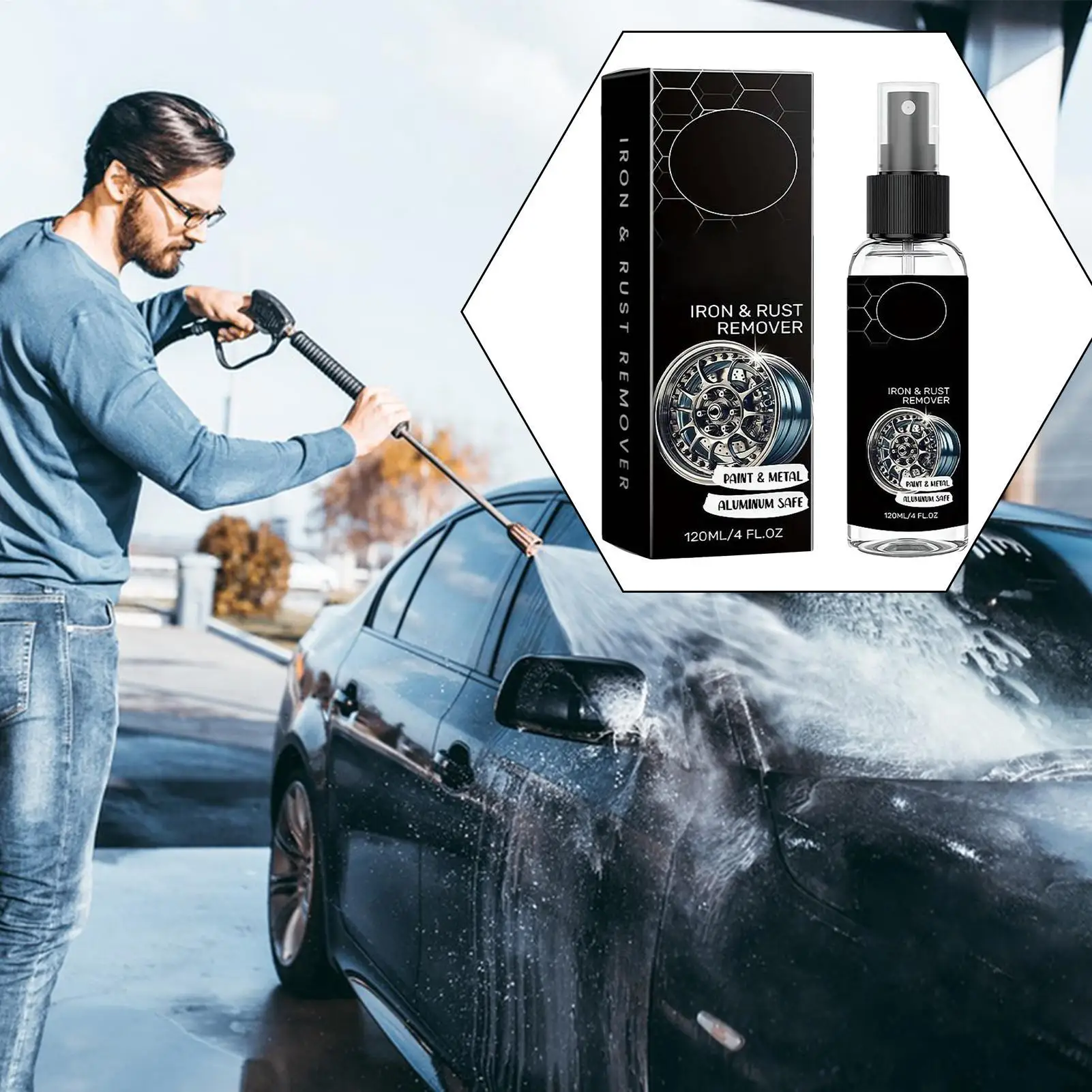 120ml Fast Acting Metal Rust Remover Spray Multi-purpose Deruster For Auto Wheels RV Boat Tools Hinges Brake Parts