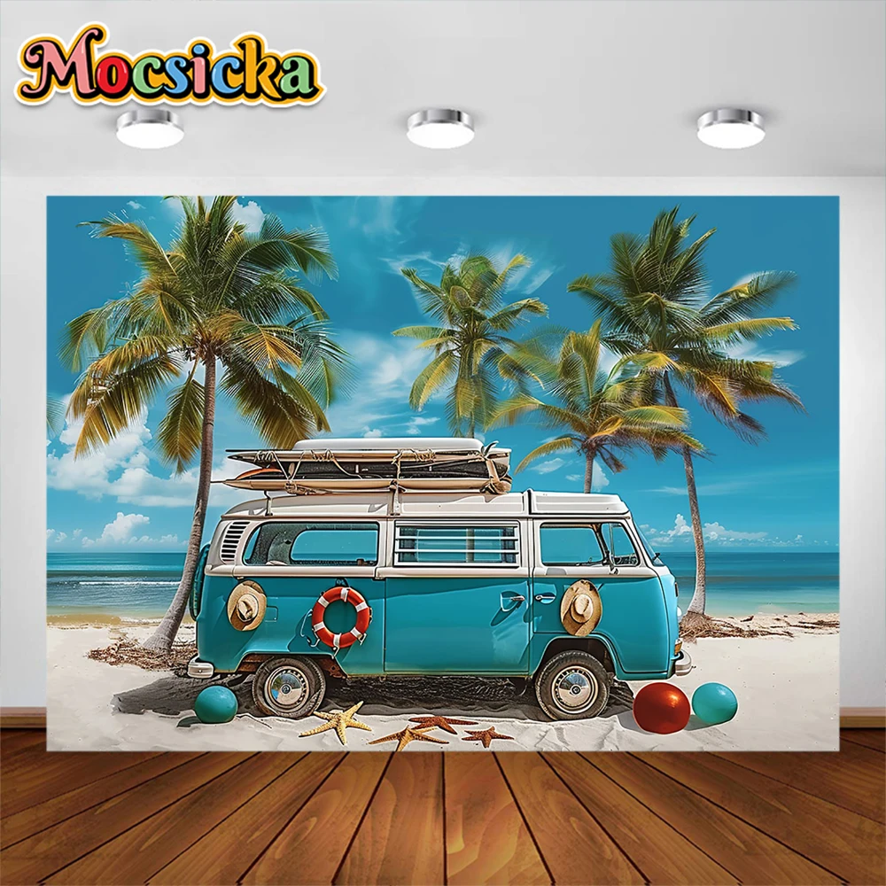 Sommer tropische Meer Auto Hintergrund für Fotografie Strand Baby Dusche Foto fotografischen Hintergrund Fototermin Fotostudio