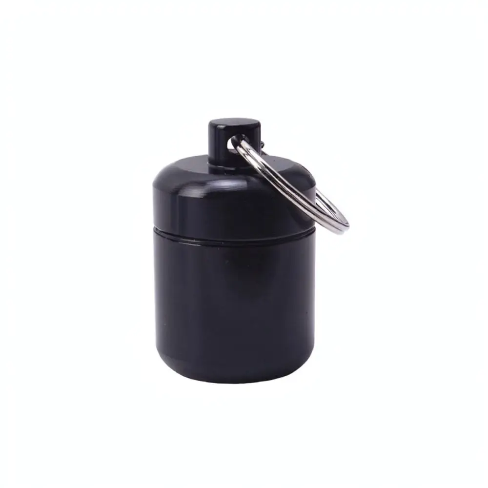 Outdoor Keychain Pill Capsule Aluminum Metal Jar Waterproof Storage Container Portable Holder For Daily Commute Earplugs