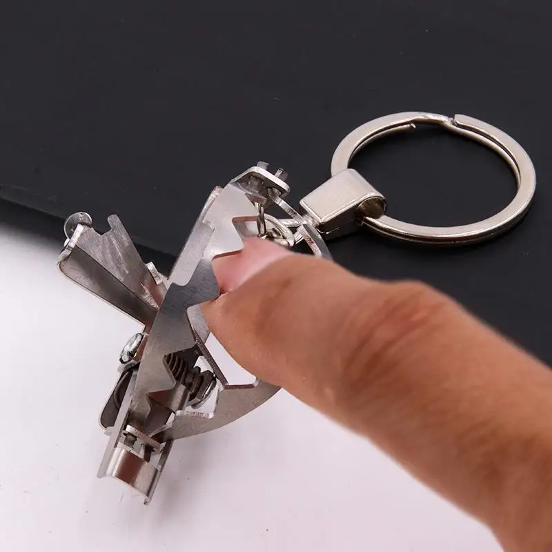 Mini-Mausefallen-Schlüsselanhänger aus Edelstahl, Mini-Clip-Schlüsselanhänger für Stil und Persönlichkeit, Schmuckgeschenke für Männer und Frauen – Detail 2
