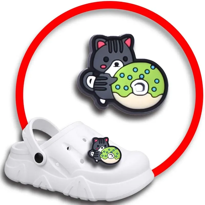 Pet Cat Shoe Charms per Crocs sandali donna zoccoli Pins decorazioni per scarpe accessorio uomo badge ragazzi ragazze bambini scarpe accessori