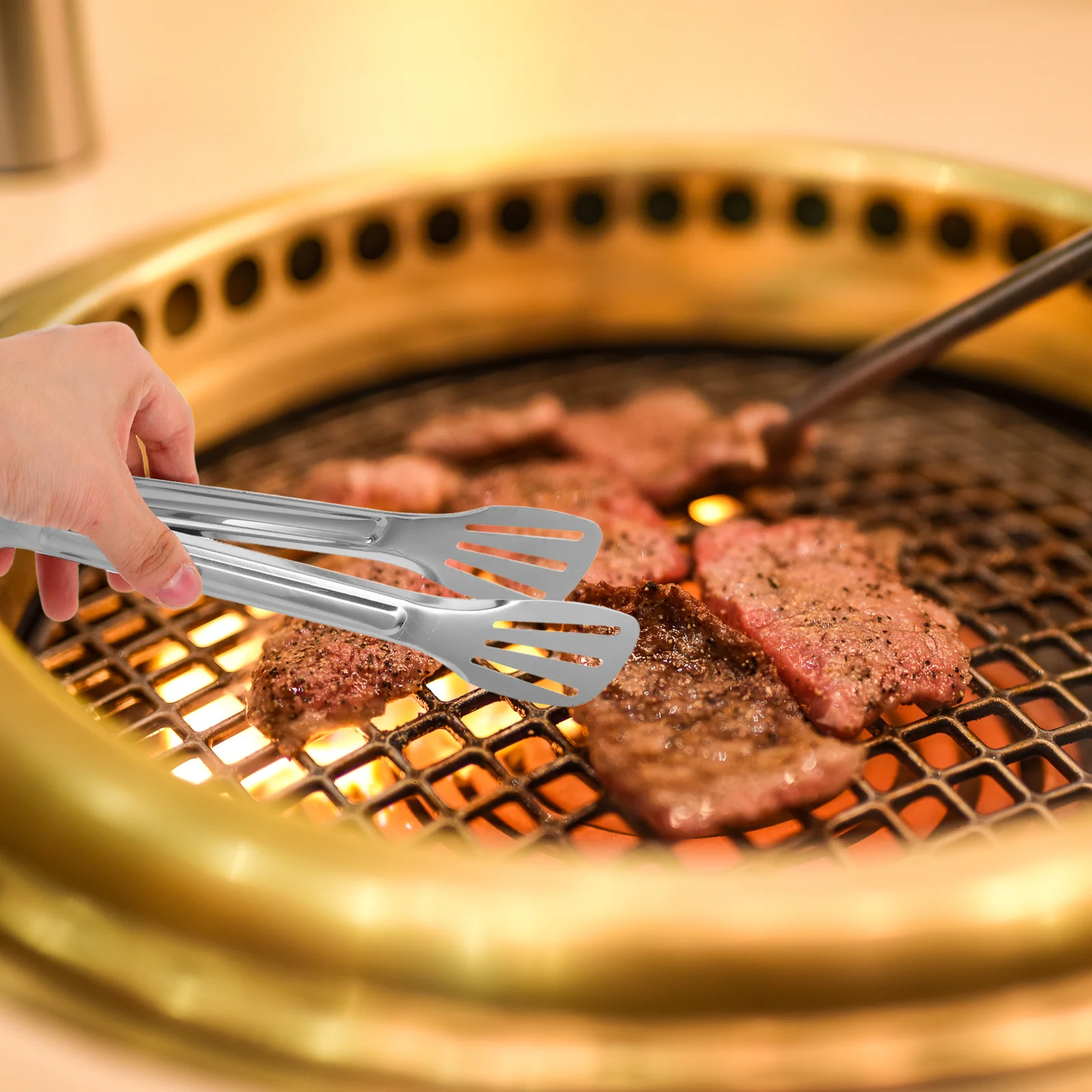 

5Pcs Stainless Steel Food Clamps Multi Purpose Kitchen Tongs Heat Resistant Long Handle Bbq Grilling Serving Tools