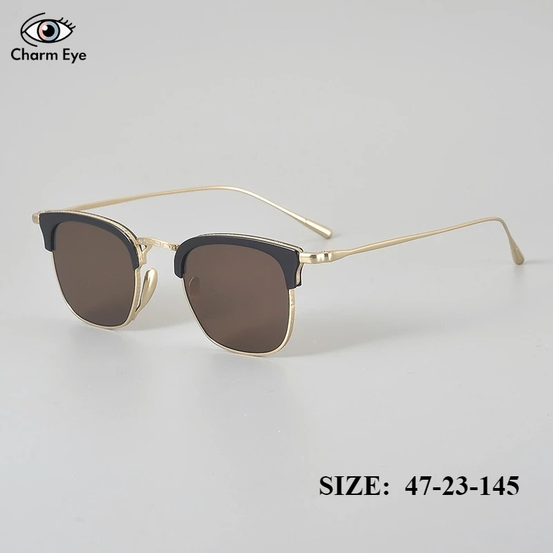 

Новые квадратные мужские солнцезащитные очки с дизайном бровей и оправой из чистого титана, модные женские солнцезащитные очки для вождения, UV400