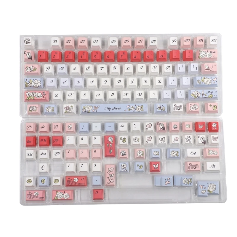 

PBT Keycap 137 Key Keycaps Dye Sublimations Flower Keycaps y Customized Keycaps for Mechanical Keyboards