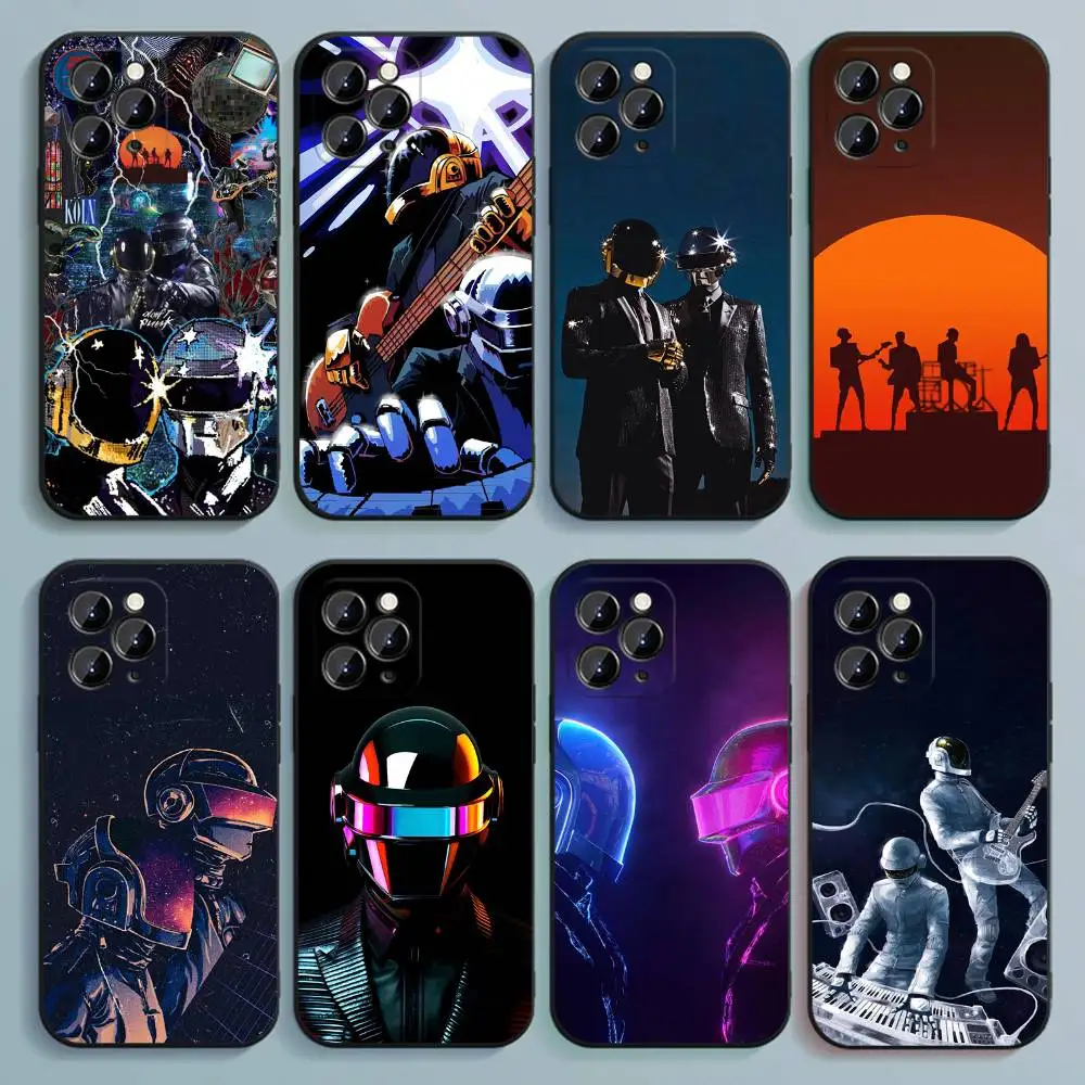 

D-Daft P-Punk Band Phone Case For iPhone 17,16,15,14,13,12,Pro,Max,Plus,E,SE4,Air,Mini Black Soft Cover