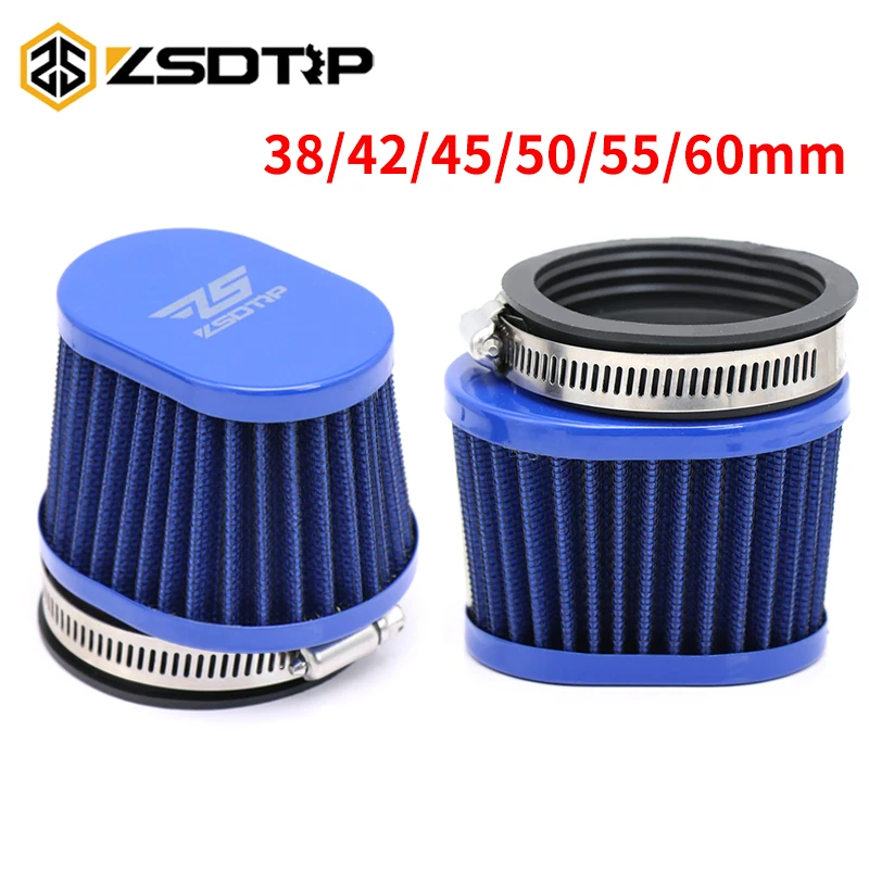 ZSDTRP 2 Stück Motorrad-Luftfilter 38/42/45/50/55/60 mm für GY6 50 cc 110 cc 125 cc Motorrad Roller ATV Dirt Bike
