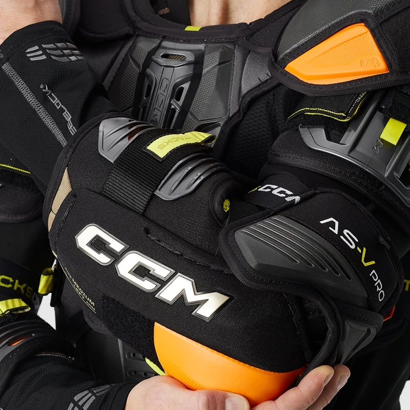 CCM Tacks AS-V ProIce Hockey Elbow Protector para crianças, protetor de cotovelo, patinação, patinação, Super Tacks