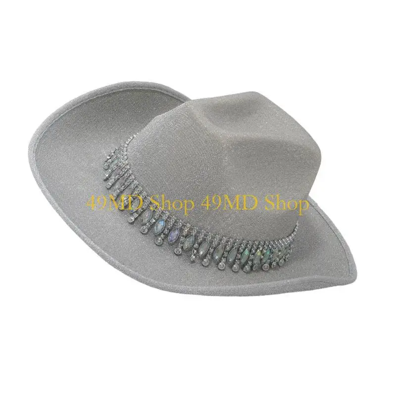 

49MD Красочная шляпа со стразами и драгоценными камнями. Удобная шляпа из полиэстера. Модная шляпа унисекс.