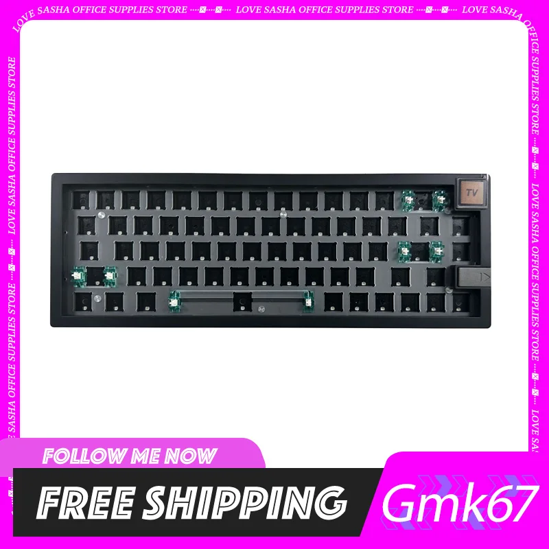 

Gmk67-S Machanical Keyboard Kit Bluetooth 5.0/2.4g Wireless/Wired Gasket-Mounted Equipped With Display Screen Support Via Custom