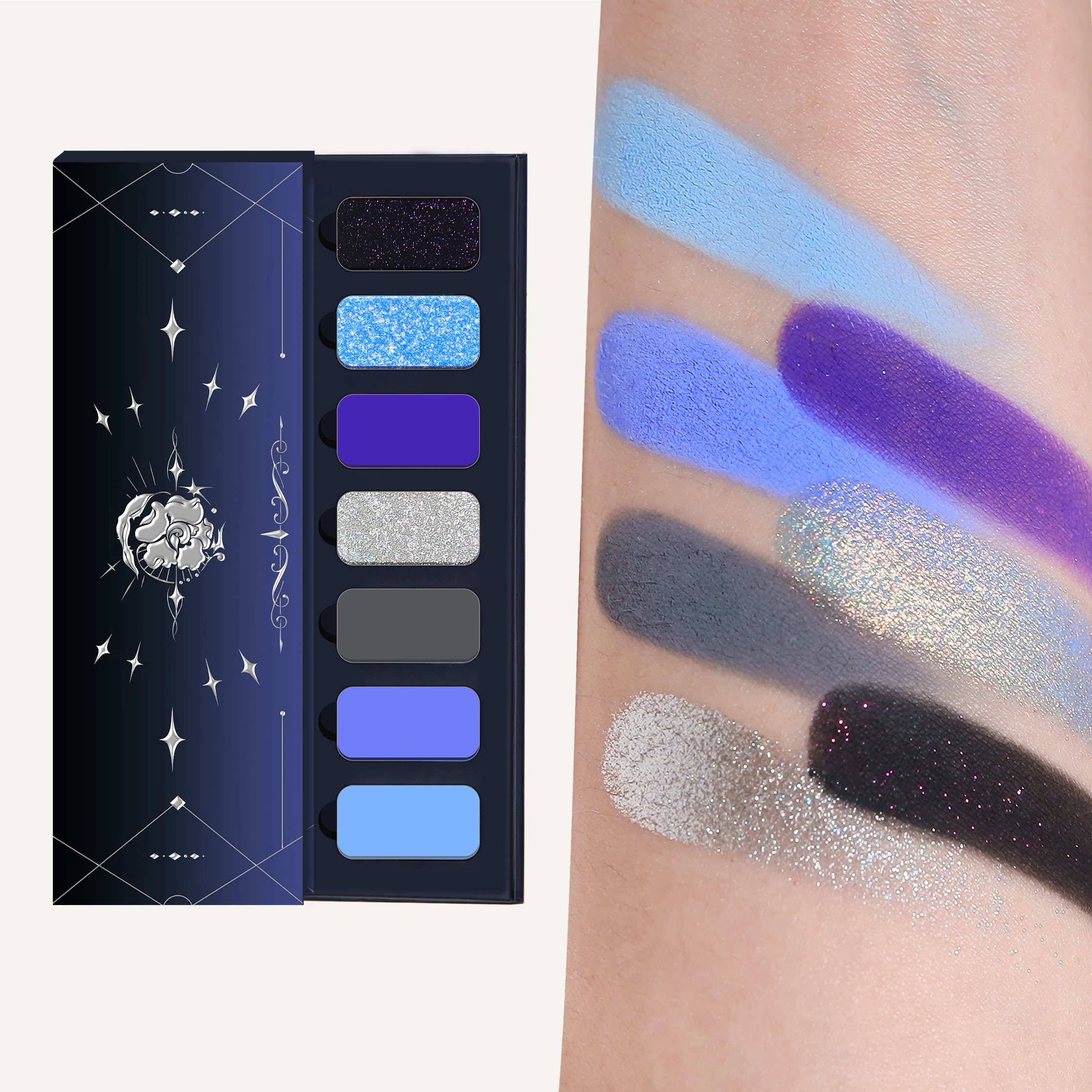 

7 Colors Eyeshadow Palette Powder Matte Shimmer Chameleon Glitter Blendable High Pigment Longlasting Easy to Apply Eye Makeup