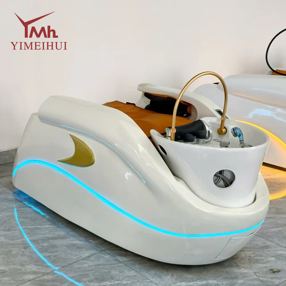 Hair Salon Equipments Electric Massage Water Therapy Spa Head Bed Salon Furniture Multifunctional Shampoo Beds