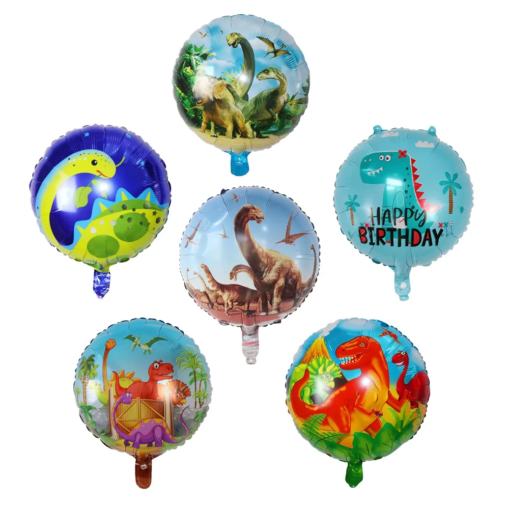 

10pcs 18Inch Dinosaur Foil Helium Balloons Animal Theme Party Decoration Kids Toys Birthday Baby Shower Air Globos Supplies Ball