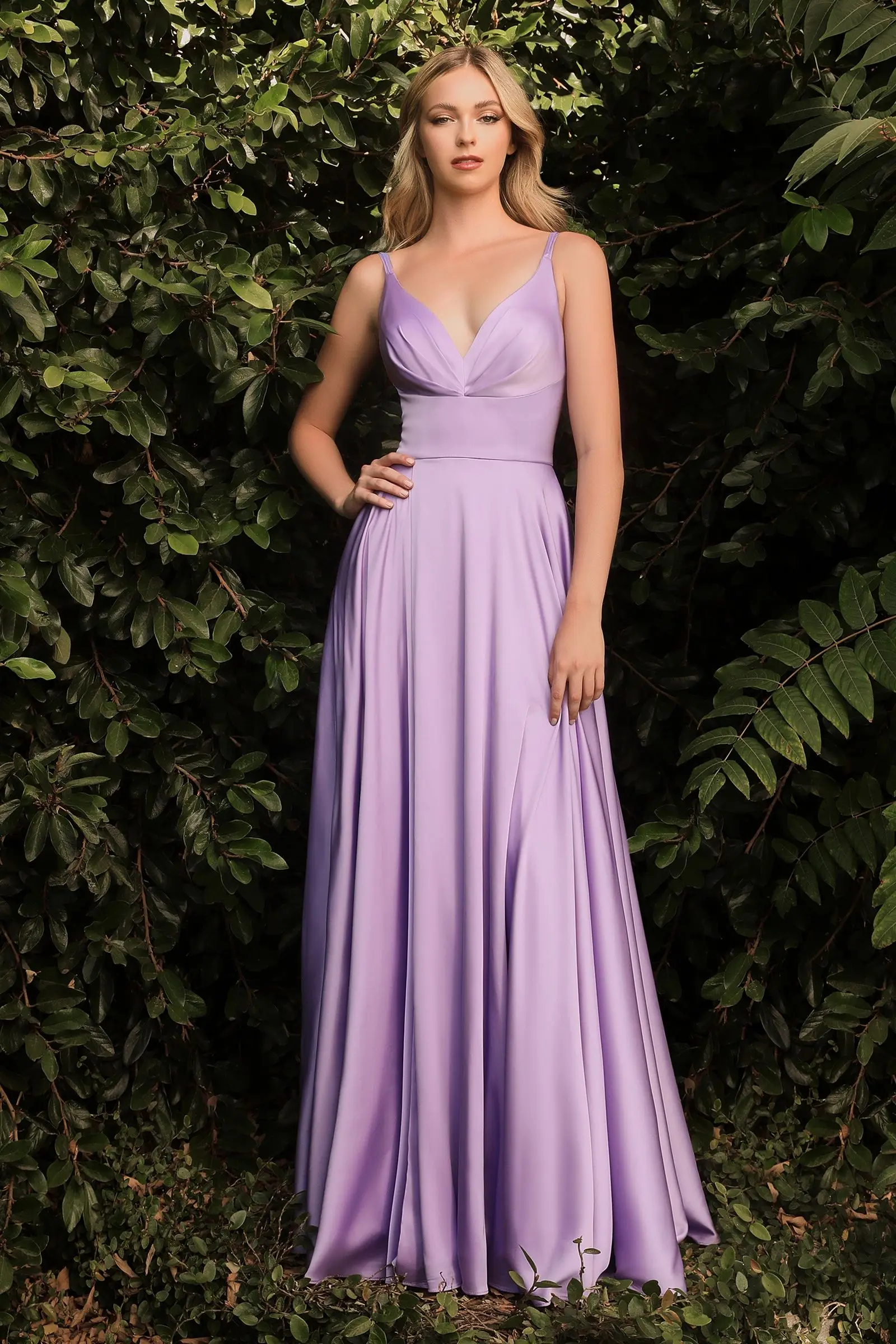 Long Evening Dresses Elegant Women Formal Party Gown Spaghetti Strap A Line Front Slit V Neckline Simple Prom Dress