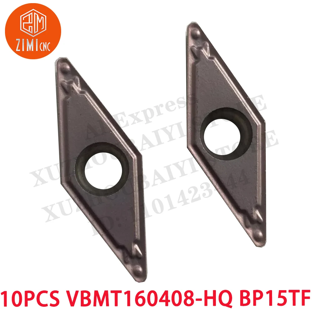 10 قطع VBMT160408-HQ BP15TF أداة CNC قابلة للفهرسة ملحق تحويل الكربيد لملحق الكربيد الفولاذي مخرطة معدنية ميكانيكية أداة قطع