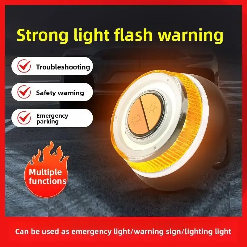 

Led Car Emergency Light V16 Flashlight Magnetic Induction Strobe Light Road Accident Lamp Beacon Safety Accessory With Battery