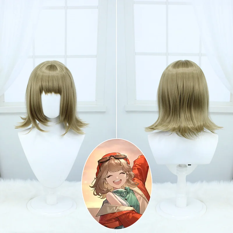 

Anime New Game Reverse:1999 Cos Regulus Love Freedom and Rock Stage Role Play Special Tone Brown Short Hair 35cm Cosplay Wig