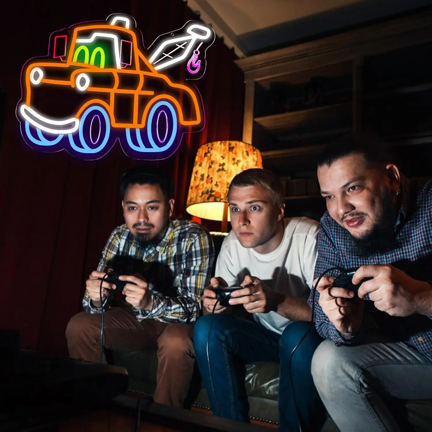 Cartoon Tow Truck Neon Sign USB Dimmable LED Light for Bedroom Man Cave Kids Rooms Dormitory Wall Art Decor Gifts for Children view 3