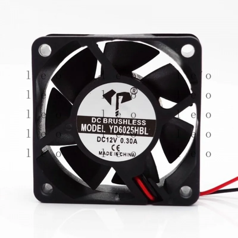 

CC 1PCS YD6025HBL 6025 DC12V 0.3A 6CM 2-Wire Inverter Cooling Ball Fan