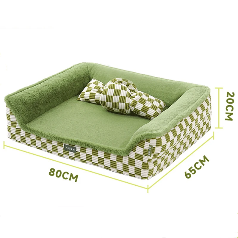 Autumn and Winter New Pet Sofa Kennel Warm Removable Washable Medium Large Dog Bed Small Dehaired Angora Soft Cat Nest