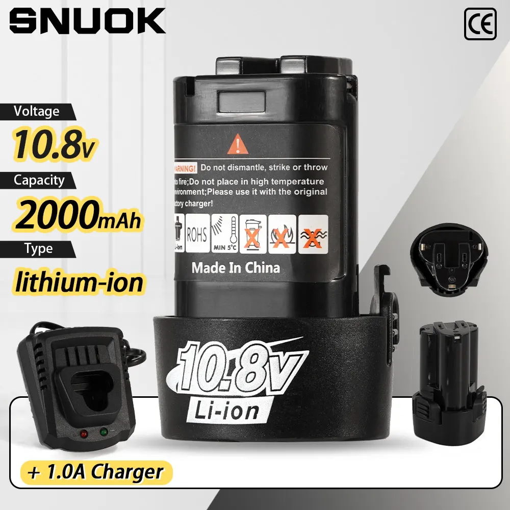 

SNUOK power tool battery pack 2000mAh wireless fast charging drill wrench electric hammer tool FOR Makita 10.8V lithium battery