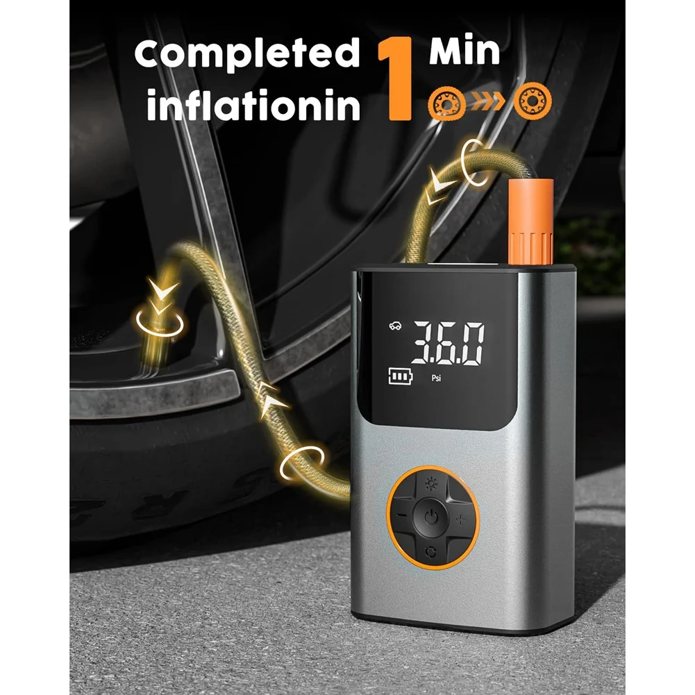 Tire Inflator Portable Air Compressor,150 PSI Fast Inflation&Cordless with Rechargeable Battery and Type-C Port,Air Pump