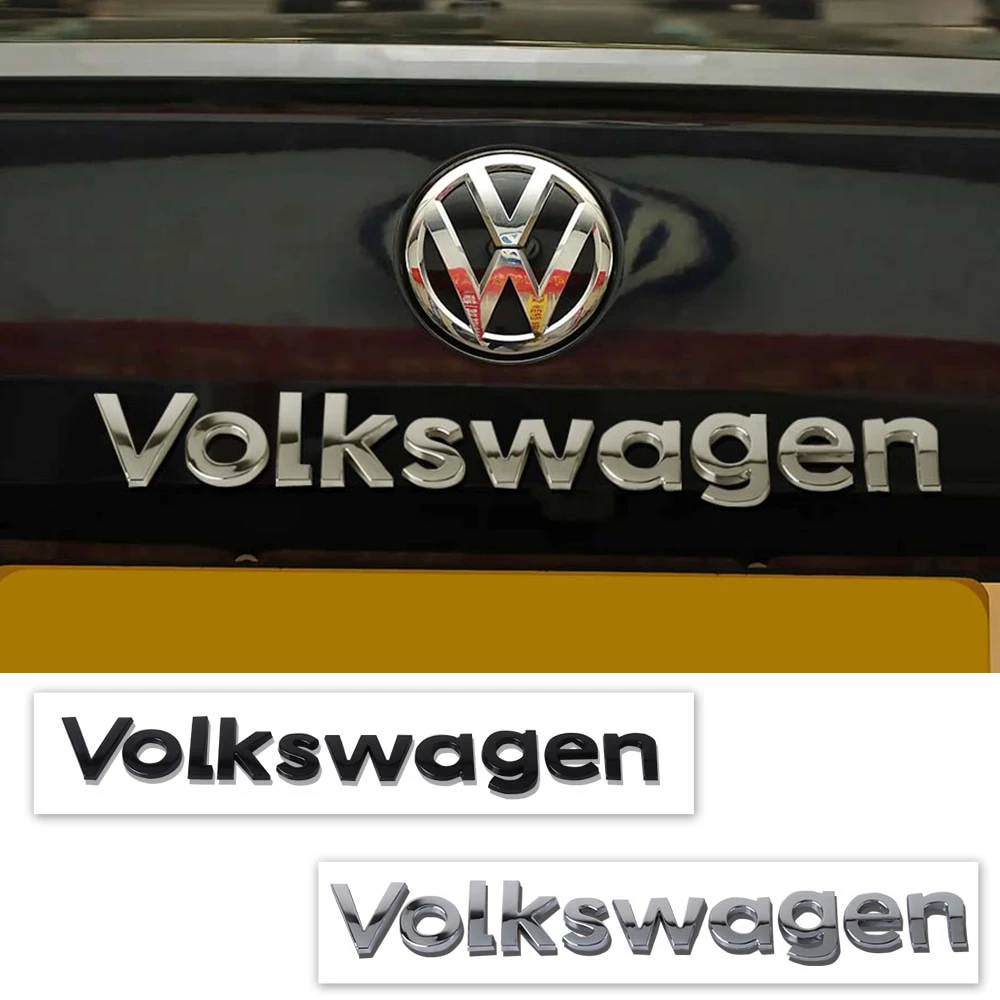 1PCS ABS For Volkswagen VW Letter Emblem Car Decoration Sticker AUTO Tail Rear Trunk Body Trim Decal Modification Accessories