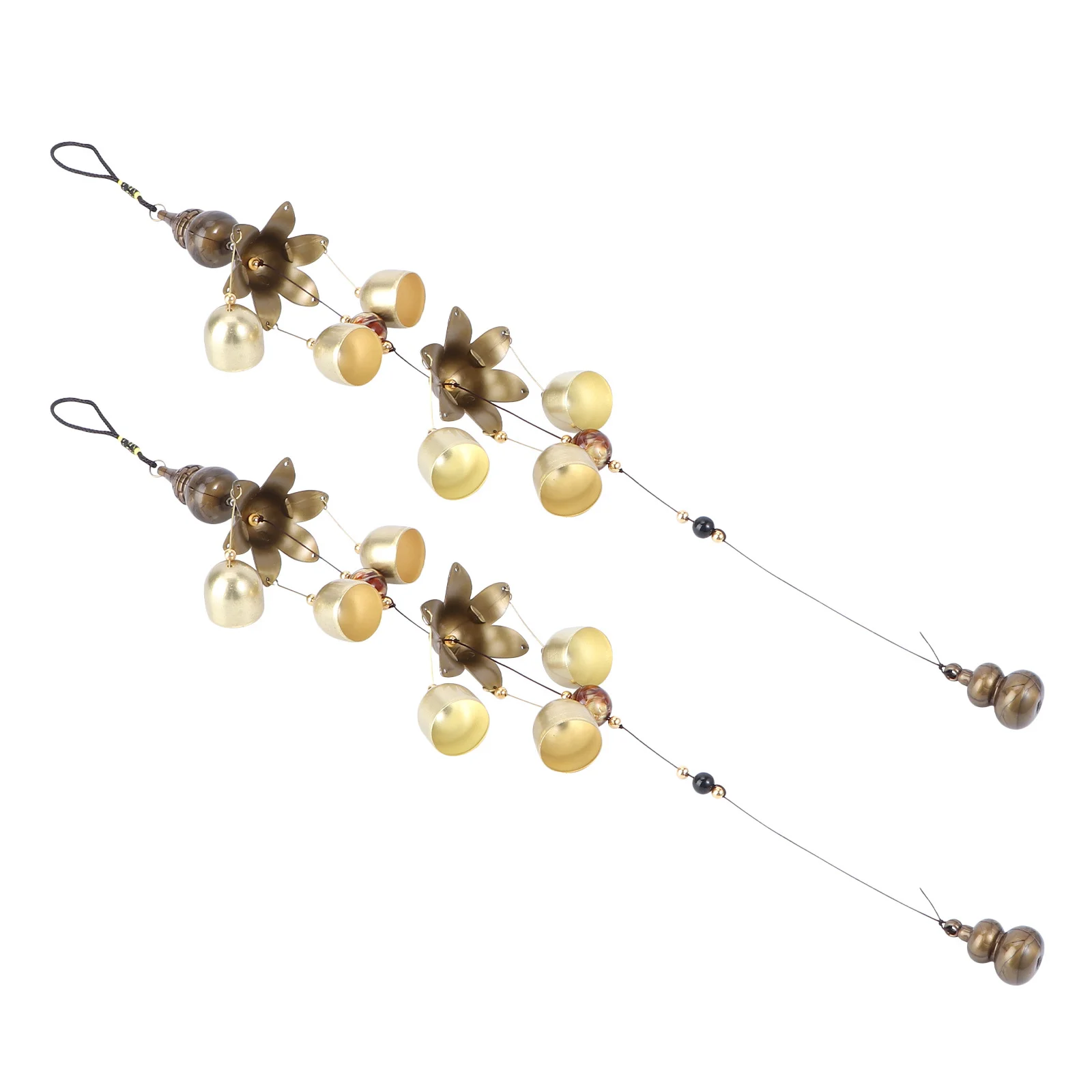 

2Pcs Metal Garden Bells Wind Chimes Gourd Feng Shui Hanging Decor Small Wind Bells Patio Porch Prosperity Charm