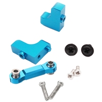 X18A-2 Set Blue Metal Upgrade Rc Car Parts For Wltoys A959-B, 1 Set Servo Seat 1/18 Rc Car Parts & 1 Set Servo Rudder Rod