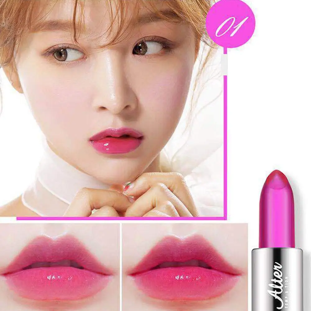 Aloe Vera Lippenstift Lip Tint Farbwechsel Gelee Lippenstifte Dauerhafte Make-Up Balsam Lip Lippenstift Feuchtigkeitsspendende Feuchtigkeitsspendende Kosmetik H3p7