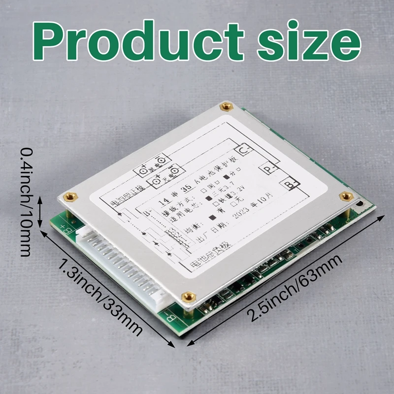 Papan pelindung baterai polimer Li-Ion 14S 52V 35A papan PCB BMS dengan keseimbangan untuk sepeda elektronik Escooter