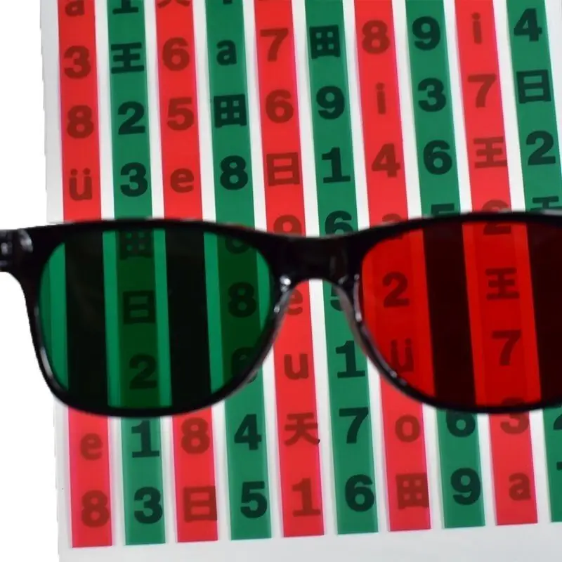 Red Green Reading Unit Disinhibition Training Card Children Amblyopia Strabismus Simultaneously Fusion Visual Training VT Card