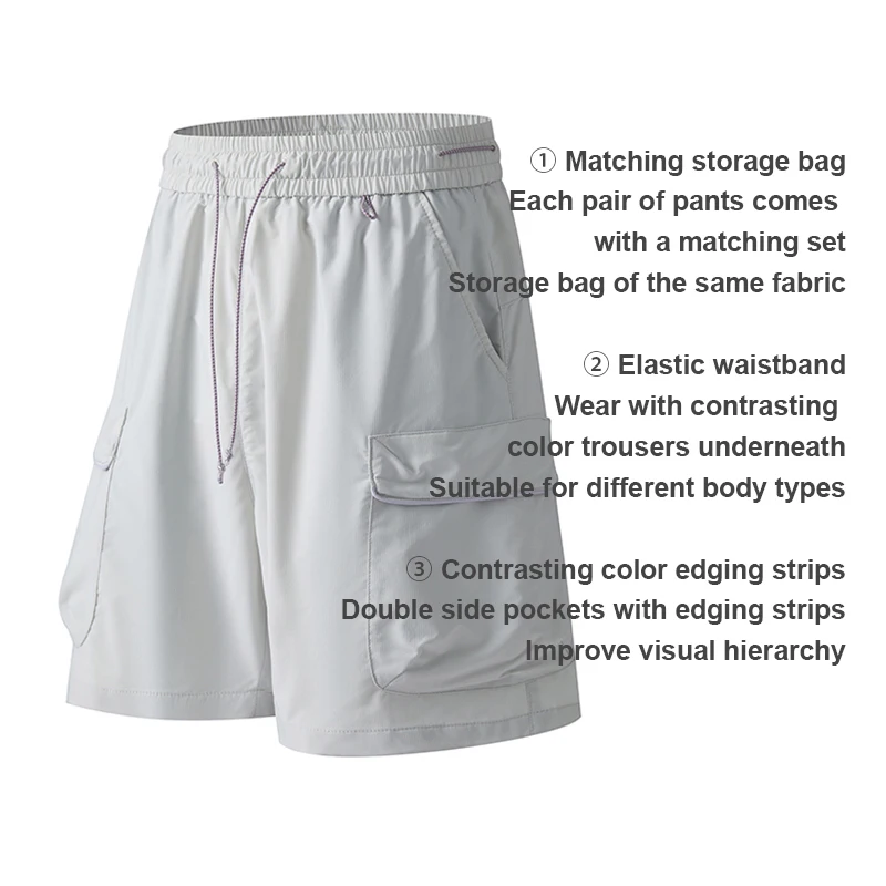New Outdoor Summer Self-Storage Shorts For Men Breathable Loose Straight Pants… - Image 6