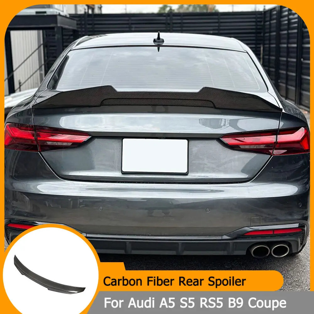 

Car Rear Spoiler Boot Lip Wing for Audi A5 S5 RS5 B9 Coupe 2 Door Not for Convertible 2017-2023 Carbon Fiber Trunk Wing Spoiler