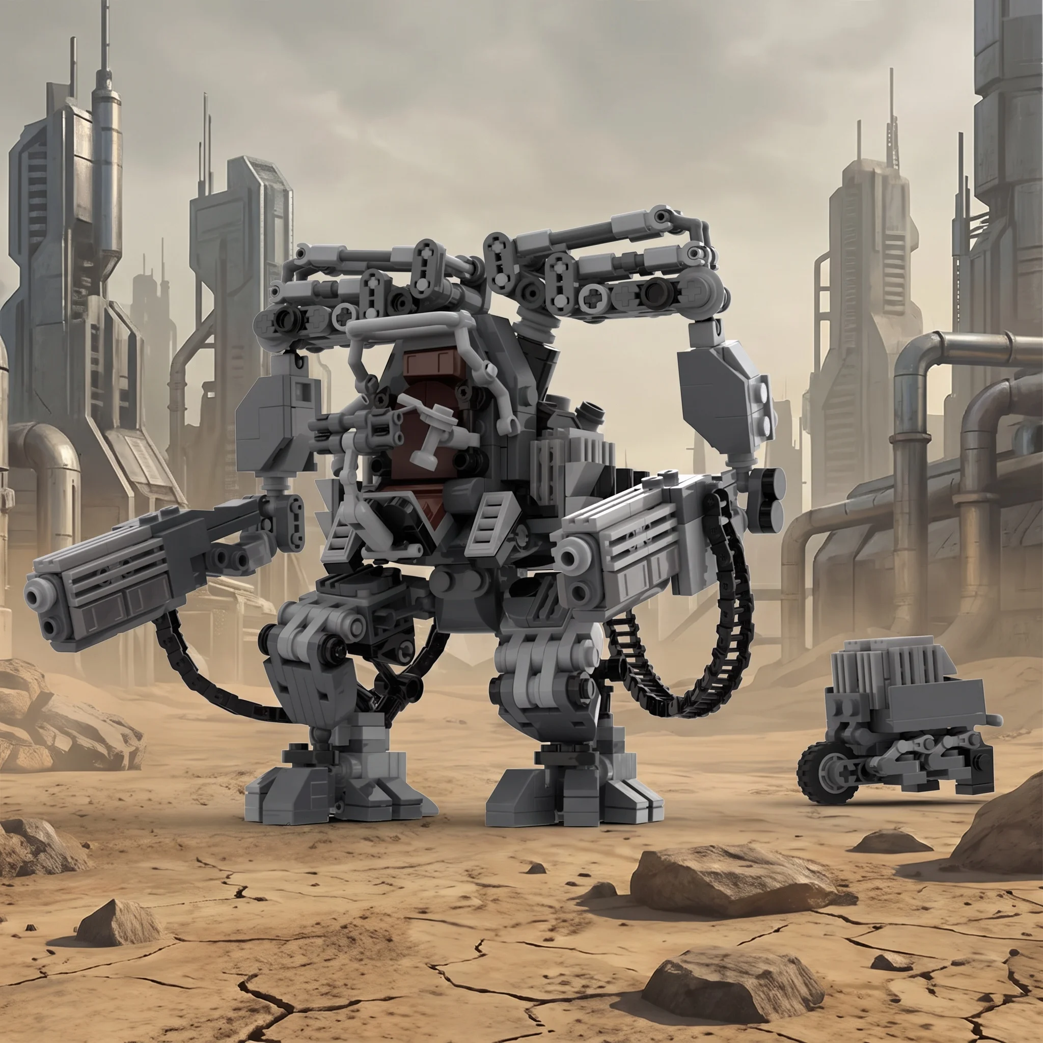MOC Sci-Fi Armored Personnel APU Mech Building Blocks Matrixed Robot Exoskeleton Model DIY Toy Birthday Gift for Adults Men