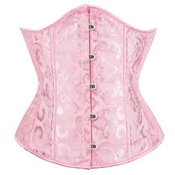 Jacquard Blumen Unterbrust Korsett rosa blau schwarz weiß braun rot grün Aprikose Taille Bustier Cincher Shaper Korset