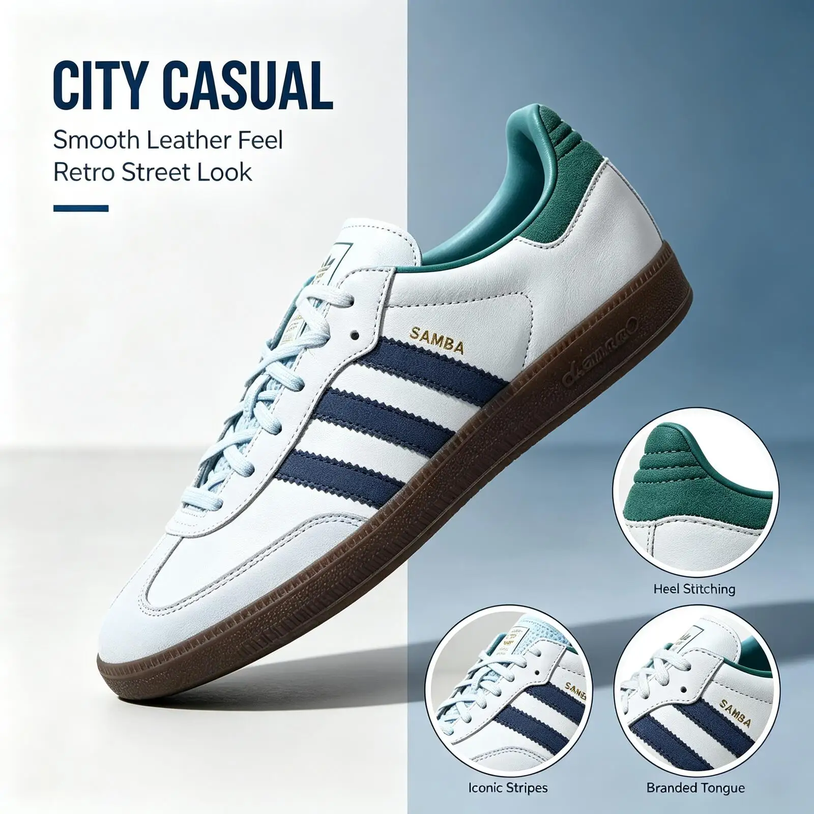 Adidas Official Genuine SAMBA OG Low Top Skateboard Shoes Unisex White IH4882 Suede Leather Gum Sole Retro Sneakers