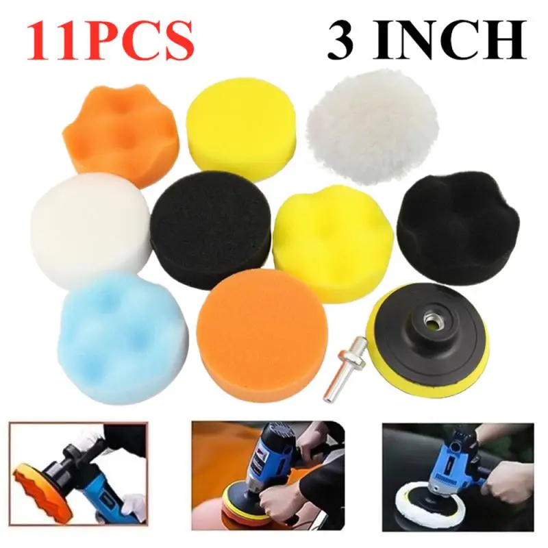 

Car Polishing Sponge Pads Kit Foam Pad Buffer Kit Polishing Machine Wax Pads for Auto Motorcycle motor vehicle Removes Scratches